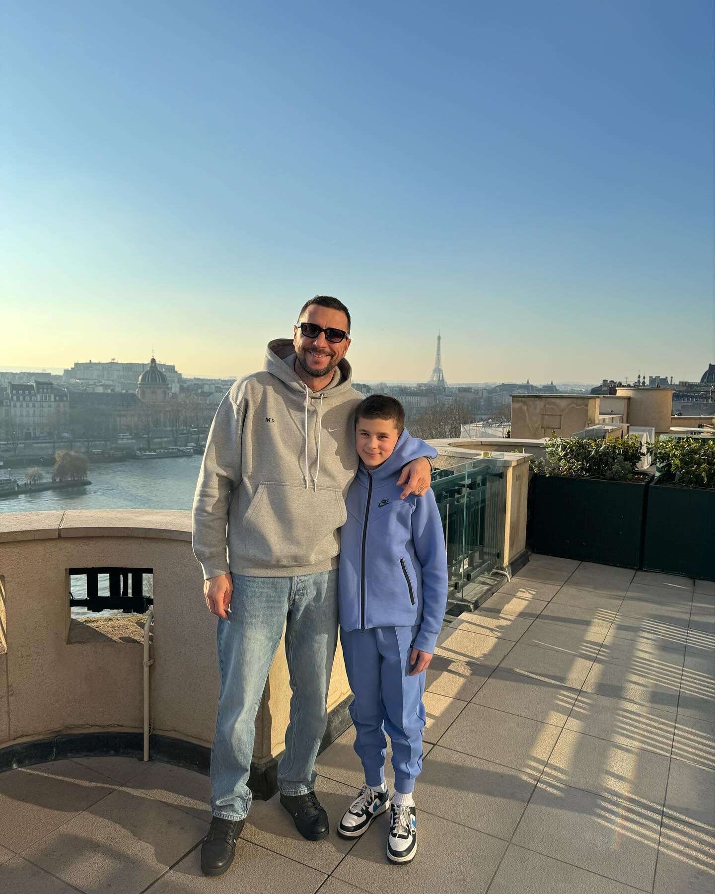 Bývalý slovenský futbalista Martin Petráš so synom Marcom.