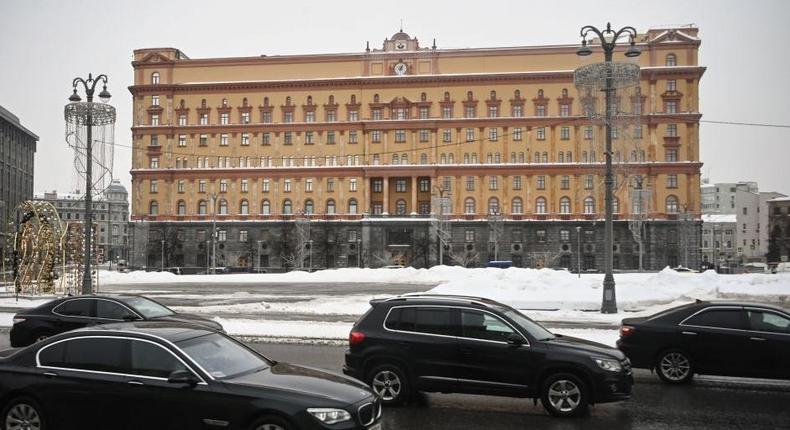A view shows the headquarters of the Federal Security Service (FSB), the successor agency to the KGB, and Lubyanka Square in front of it in central Moscow on February 25, 2021.