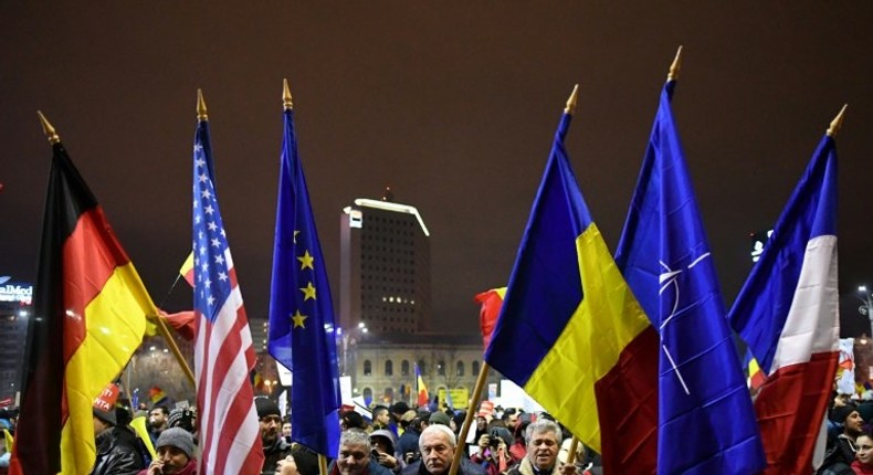 An estimated 330,000 people demonstrated across the country in the biggest turnout since the toppling of dictator Nicolae Ceausescu in 1989