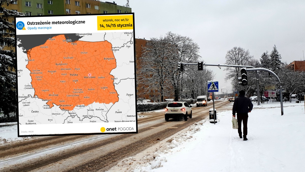 Pomarańczowe alerty IMGW niemal dla całej Polski. Wyjątkowo groźne zjawisko [Źródło: Onet]