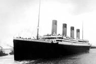 Titanic leaving Southampton on her maide