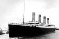 Titanic leaving Southampton on her maide