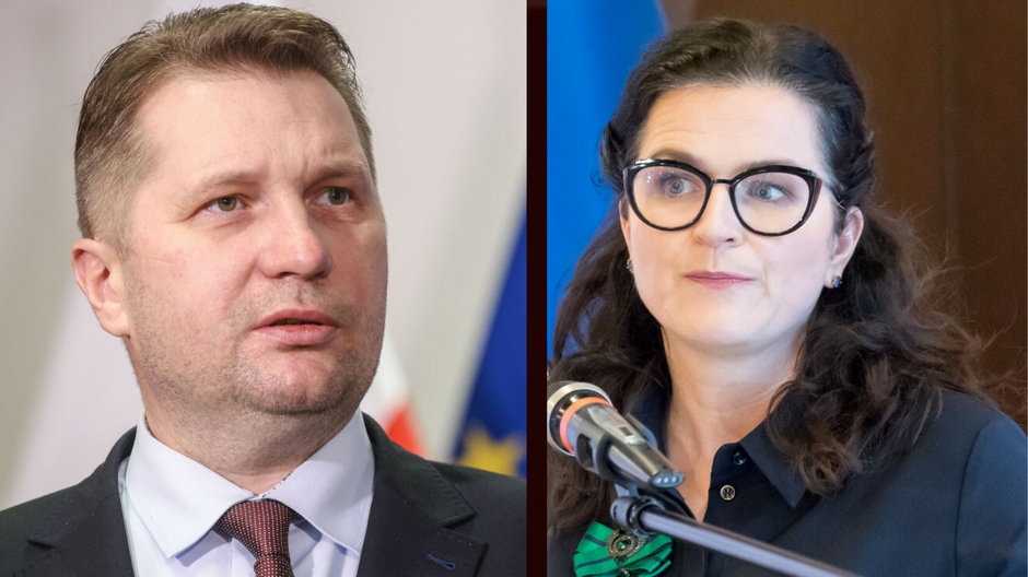 Minister edukacji Przemysław Czarnek i prezydent Gdańska Aleksandra Dulkiewicz