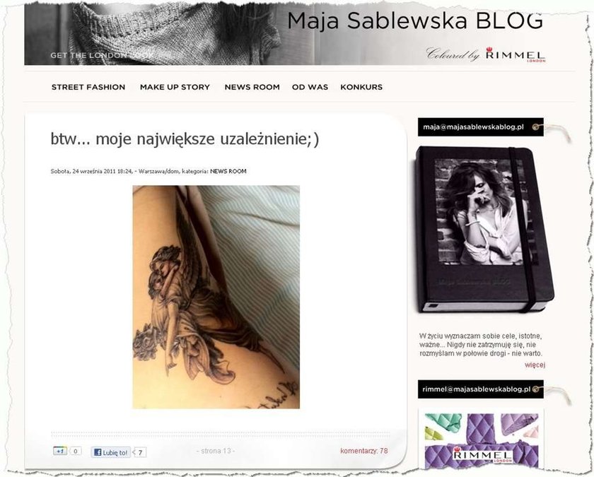 Maja Sablewska ma nowy tatuaż. Ładny?