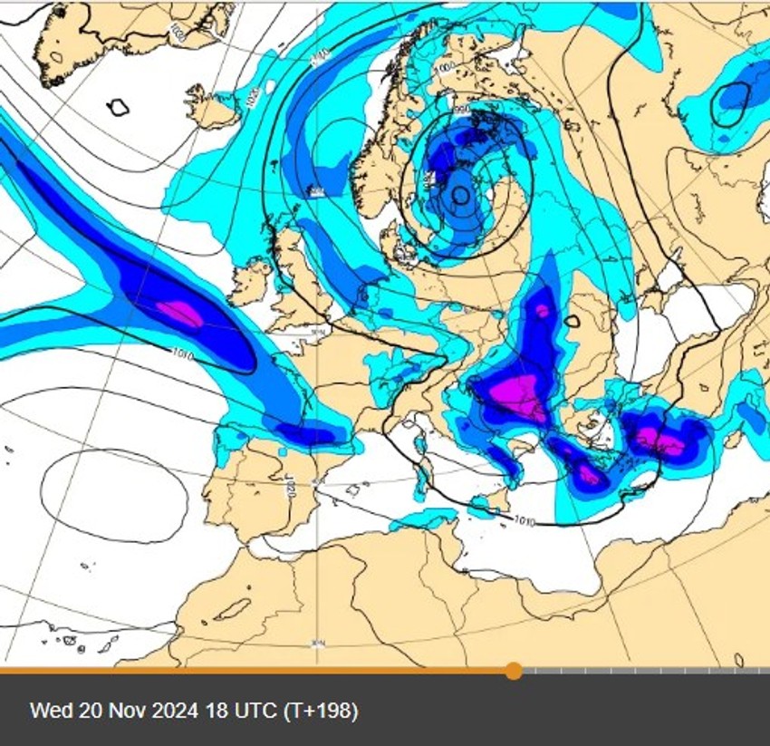Mapa za narednu nedelju