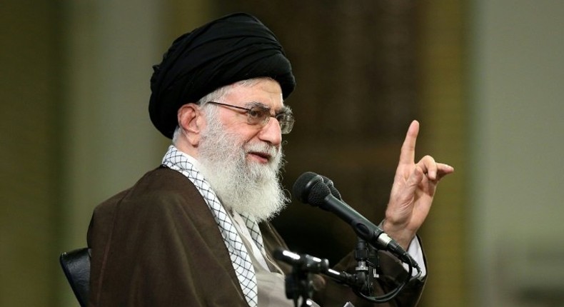 Iran's supreme leader, Ayatollah Ali Khamenei speaks during a meeting with members of the Basij force, a volunteer paramilitary organisation in Tehran on November 22, 2016