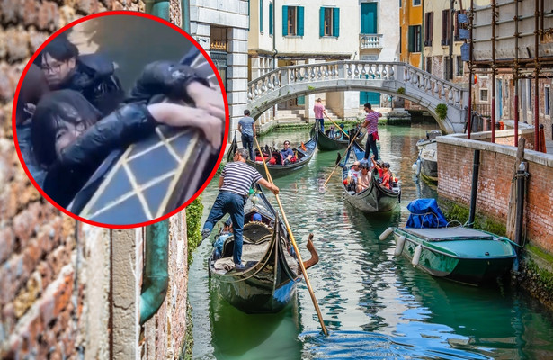 Turyści wpadli do weneckiego kanału, ratował ich gondolier