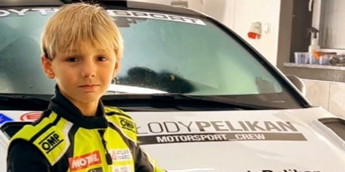 9-letni Aleksander Pelikański jest najmłodszym kierowcą rajdowym w Polsce. 
