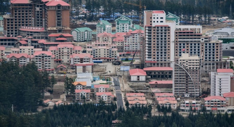 This photo of North Korea's Samjiyon, taken in September, shows part of the massive construction project opened on Tuesday