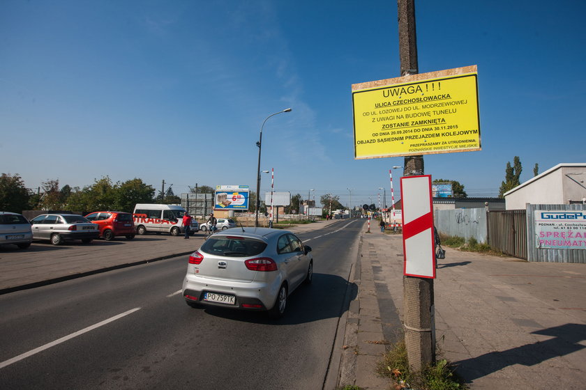 Utrudnienia z powodu budowy tunelu na Dębcu