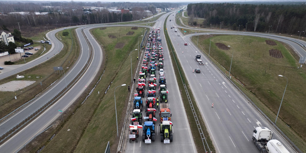 Protest rolników 20 marca. Blokady dróg na Podlasiu.