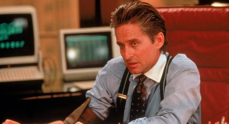 Michael Douglas as Gordon Gekko in Wall Street