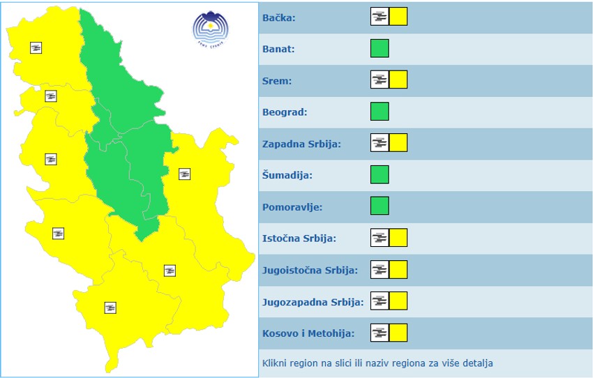 Meteoalarm za danas