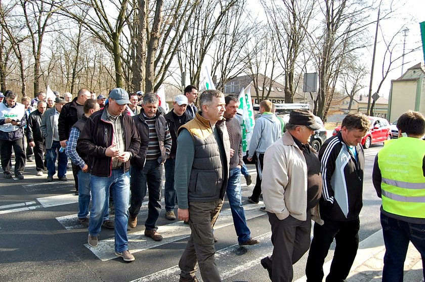 Protest rolników w Głogowie w 2014 roku