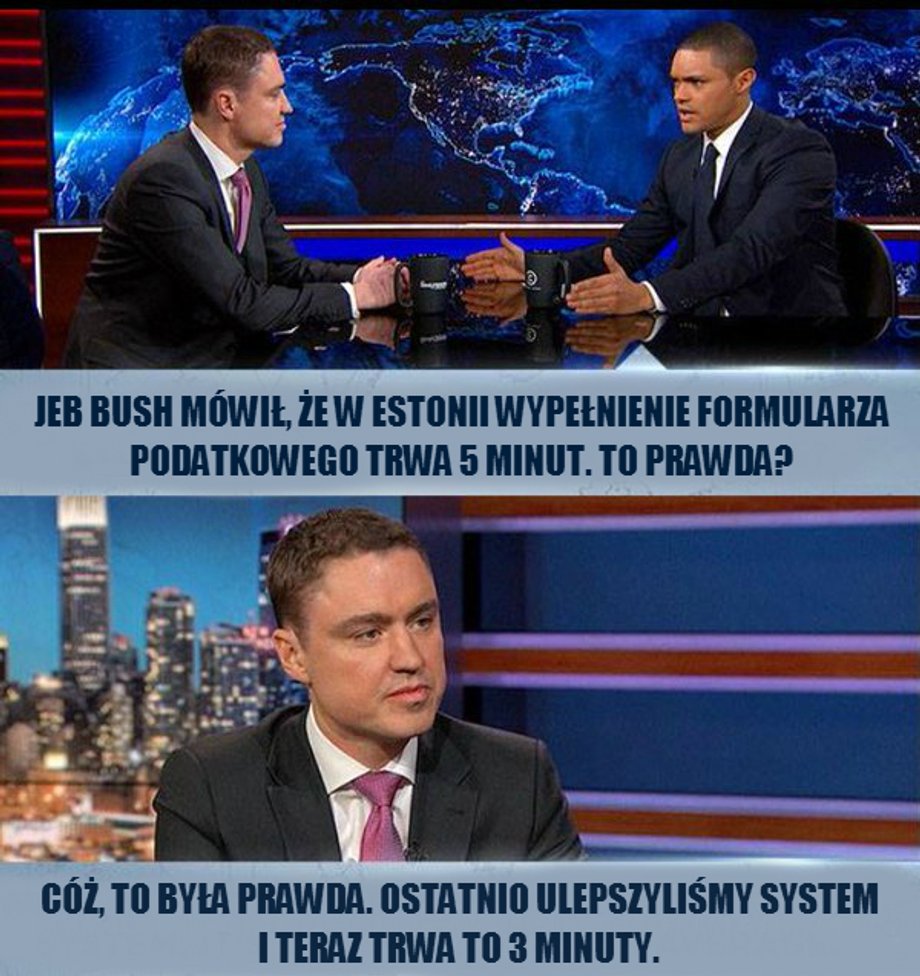 Premier Estonii w "The Daily Show with Trevor Noah"