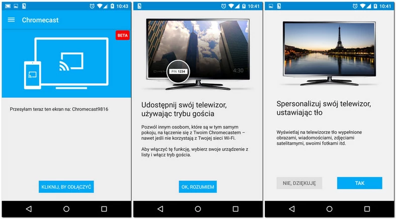 Androidowa aplikacja Chromecast otwiera przed smartfonem lub tabletem drogę do salonowego ekranu