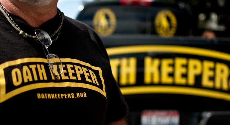 An Oath Keeper from Idaho in Bozeman, Montana.