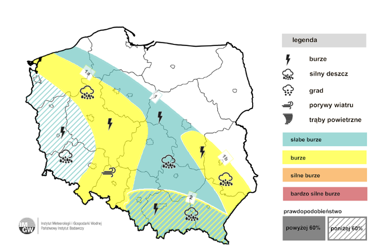 Prognoza burz na sobotę