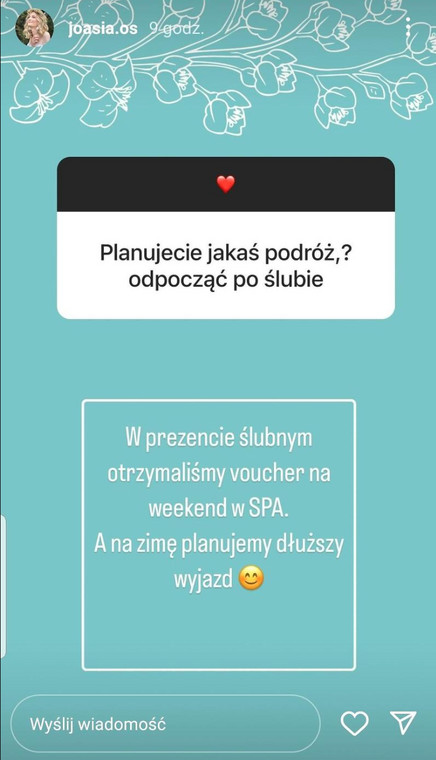 Joanna Osypowicz o podróży poślubnej