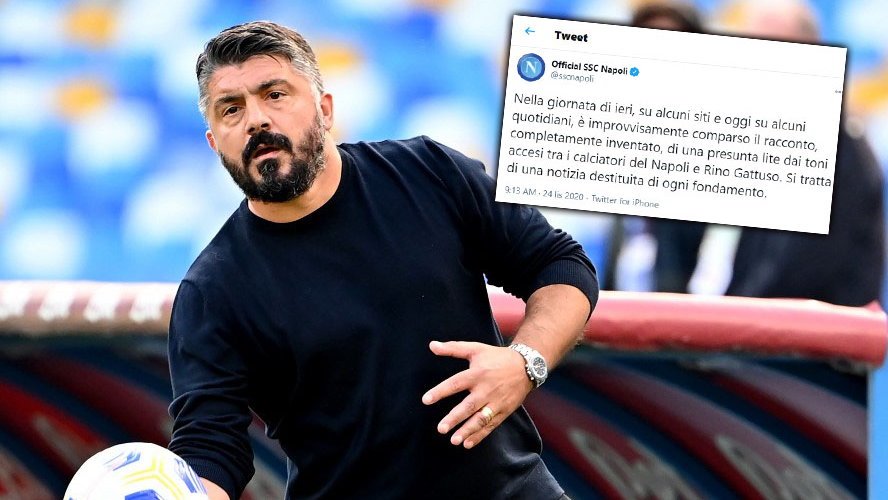  Komunikat opublikowany na Twitterze dementuje plotki o konflikcie między zawodnikami Napoli i Gennaro Gattuso