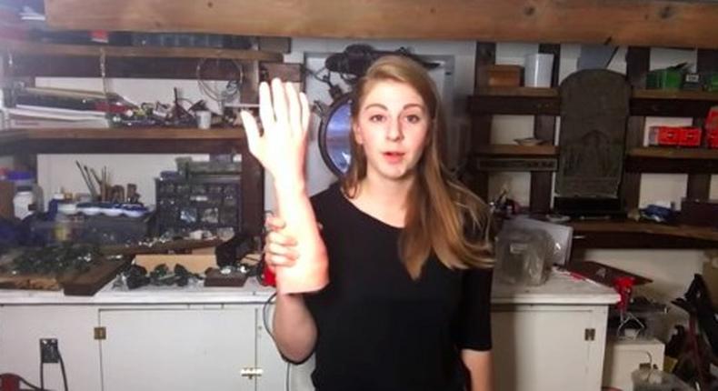 Female inventor goes viral after creating Alarm clock with a hand that slaps her awake