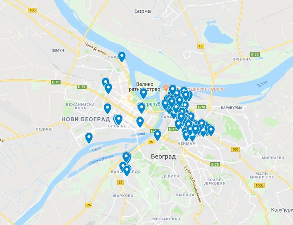 Mapa nepušačkih ugostiteljskih objekata