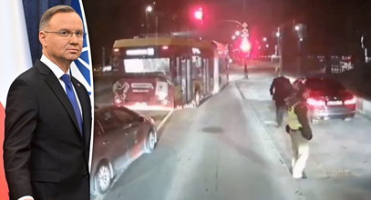 Autobus zastawił drogę prezydentowi jadącemu "na ratunek" Kamińskiemu i Wąsikowi? Jest nagranie!