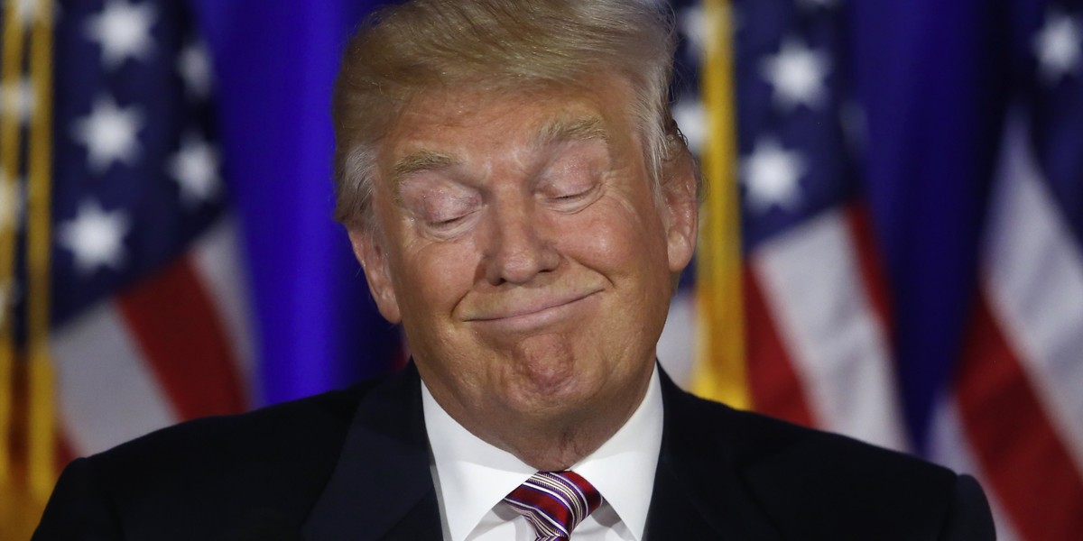 Donald Trump pauses as he speaks at a campaign event on the day several states held presidential primaries, including California, at the Trump National Golf Club Westchester in Briarcliff Manor, New York, U.S., June 7, 2016.