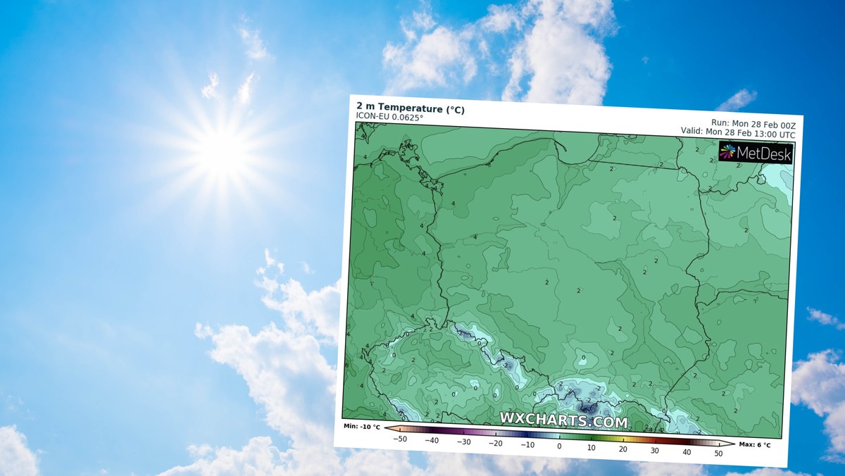 Prognoza pogody na poniedziałek, 28 lutego. W nocy nawet -8 st. C i śnieg