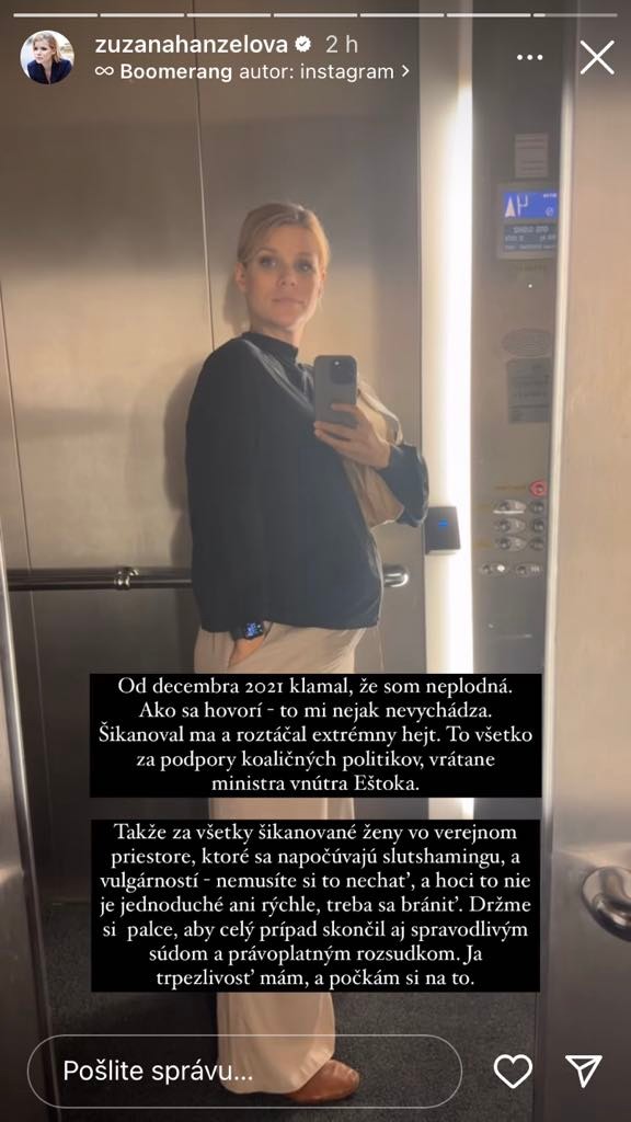 Novinárka sa rozpísala na sociálnej sieti.