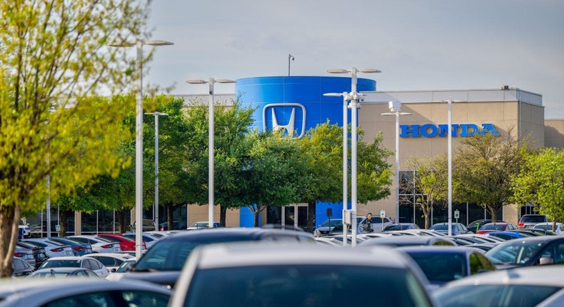 Cars sit on the lot at the Howdy Honda dealership on March 18, 2024 in Austin, Texas.Brandon Bell/Getty Images