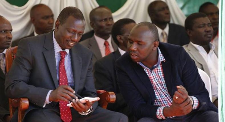 File image of DP Ruto with Elgeyo Marakwet Senator Kipchumba Murkomen (right)