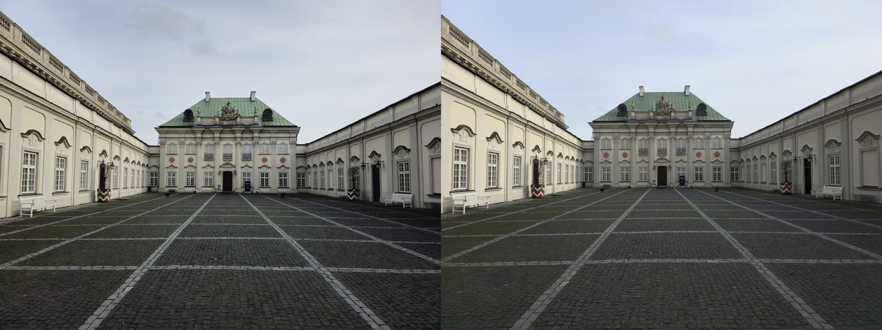 Zdjęcie 50 MP (po lewej) jest kontrastowe i programowo poprawione niż kadr 200 MP (obraz po prawej)
