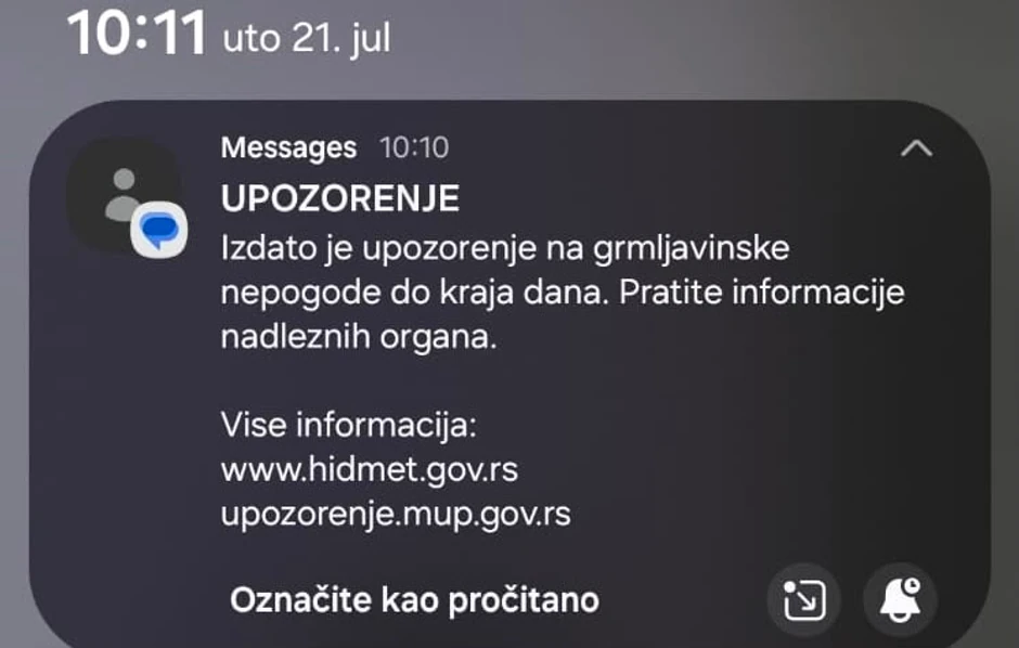 Rhmz hitno upozorenje