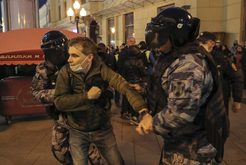 Protesty przeciwko mobilizacji w Moskwie