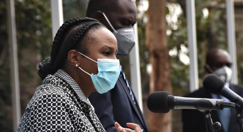 Health CAS Dr Mercy Mwangagi during a recent covid-19 briefing