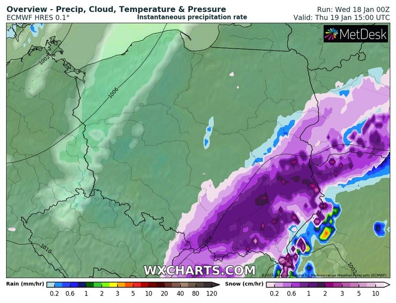 W czwartek mocno sypnie na południowym wschodzie