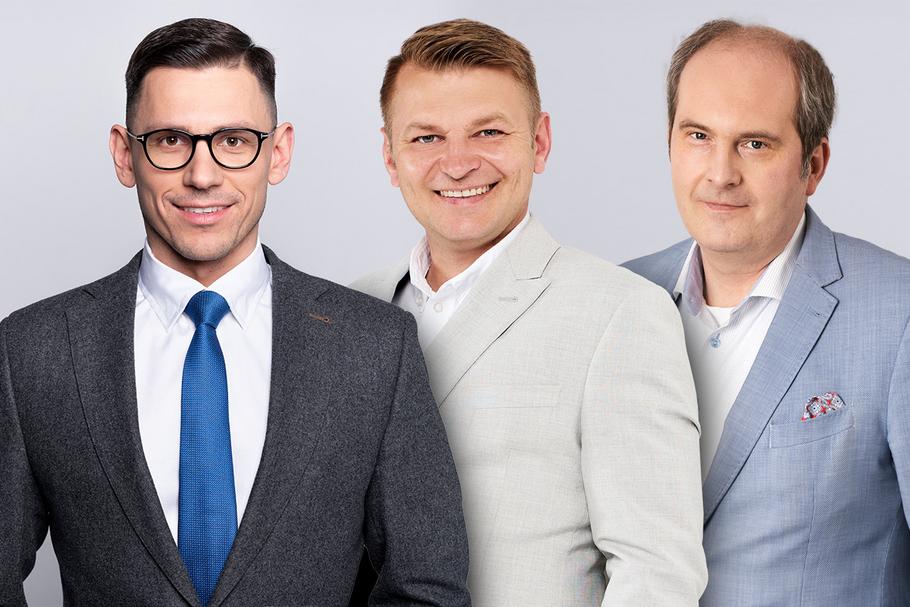 Od lewej: Radosław Jodko, inwestor, Łukasz Weimann, prezes spółki Cash Collector oraz Bartosz Paprocki, Chief Business Development Officer w Twenty4Seven