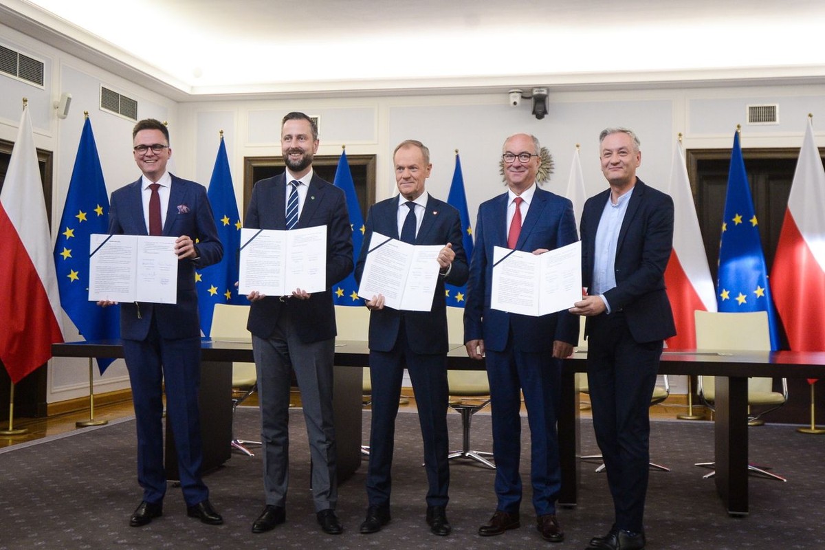 Donald Tusk, Szymon Hołownia, Władysław Kosiniak-Kamysz, Włodzimierz Czarzasty, Robert Biedroń