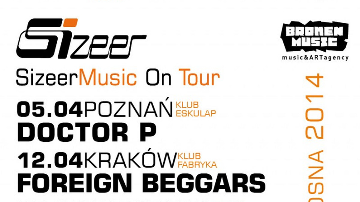 Sizzer Music On Tour odbędzie się w czterech miastach Polski: Poznaniu, Krakowie, Warszawie oraz Wrocławiu. Gwiazdami imprezy będą Doctor P., Foreign Deggars i Dirtyphonics. Bilety trafiły już do sprzedaży.