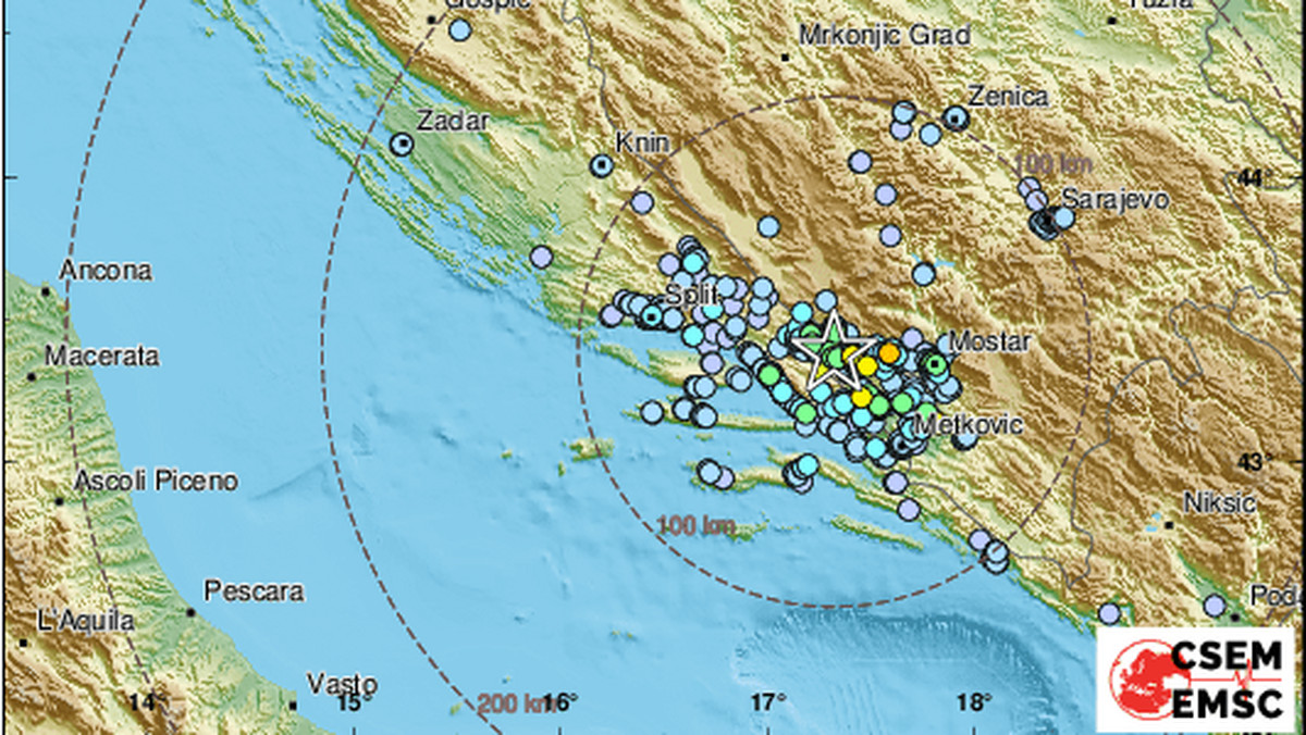 Silne trzęsienie ziemi na granicy Chorwacji, Bośni i Hercegowiny