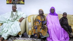 Governor Babagana Zulum with Ruth Apagu's mother and her son (TheCable)