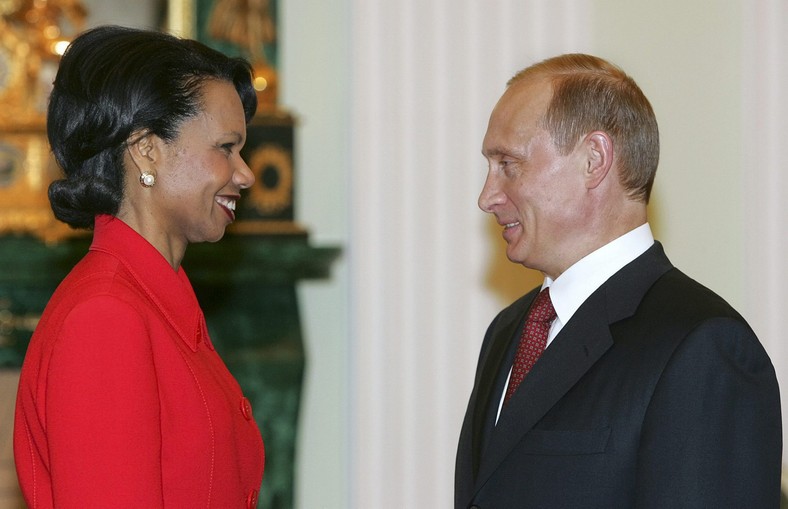 Condoleezza Rice i Władimir Putin. Moskwa, 2005 r.