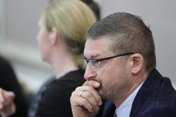 Sędzia Paweł Juszczyszyn podczas zebrania sędziów Sądu Rejonowego w Olsztynie.