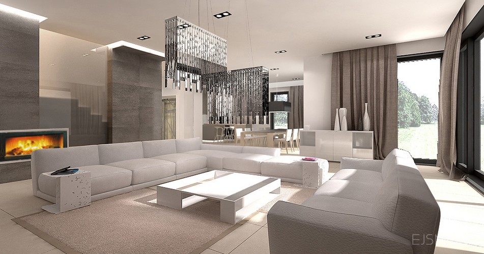 Rezydencja, ciepła kolorystyka - projekt Ejsmont