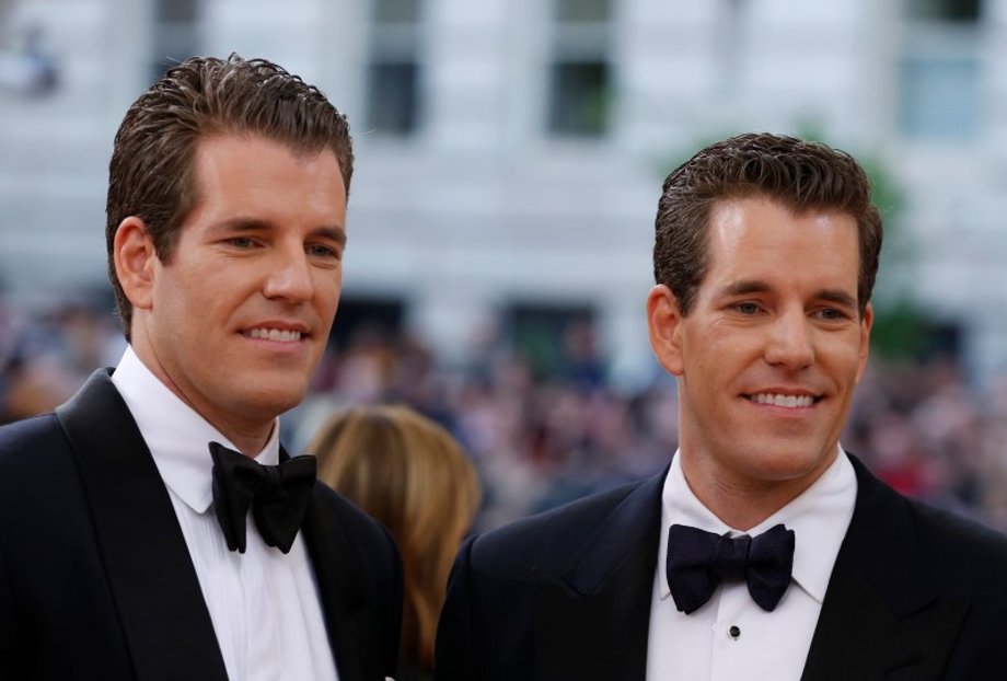 Entrepreneurs Tyler and Cameron Winklevoss arrive at the Met Gala in New York