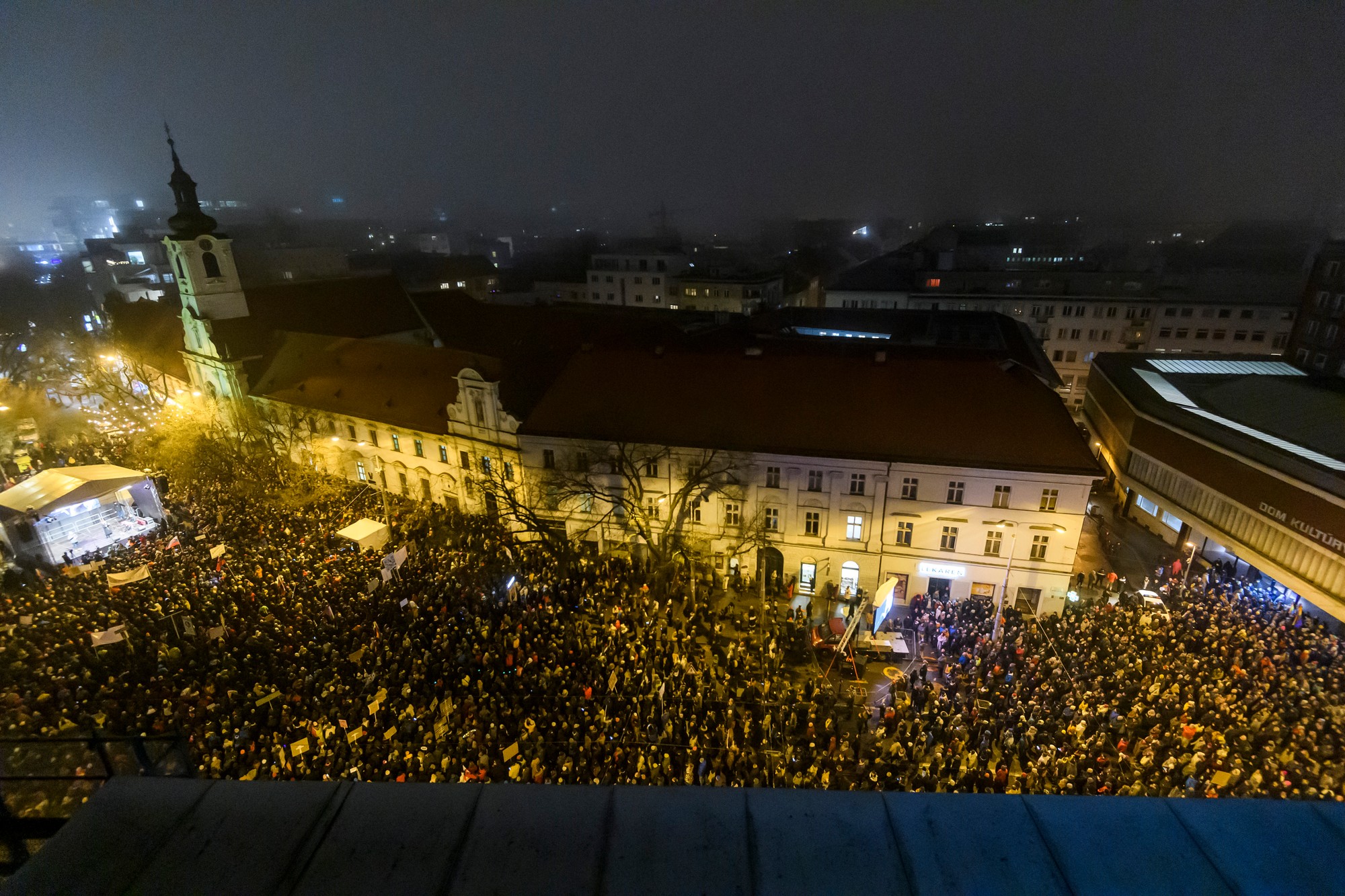 Protestné zhromaždenie SaS, PS a KDH v Bratislave