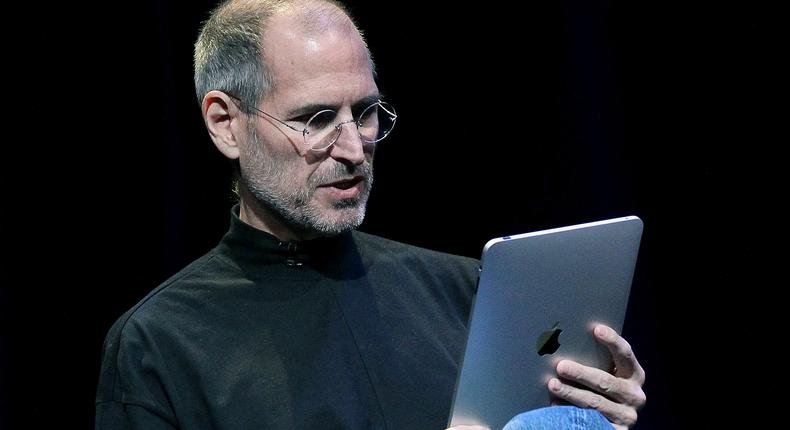 Steve Jobs at the unveiling of the first iPad in 2010.