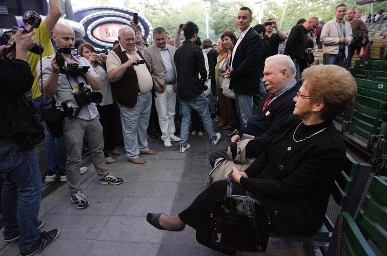 Lech i Danuta Wałęsowie na festiwalu w Sopocie