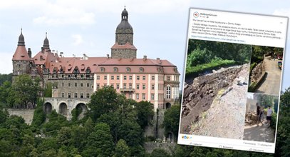 Niebezpieczna awaria przy zamku Książ. Grad kamieni spadł na trasę turystyczną!